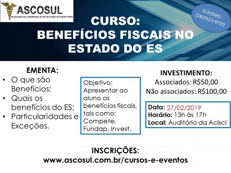 BENEFÍCIOS FISCAIS NO ESTADO DO ES