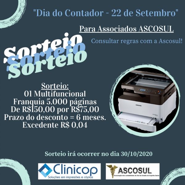 SORTEIO PARA OS ASSOCIADOS ASCOSUL EM PARCERIA COM A CLINICOP