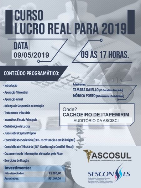 CURSO: LUCRO REAL PARA 2019